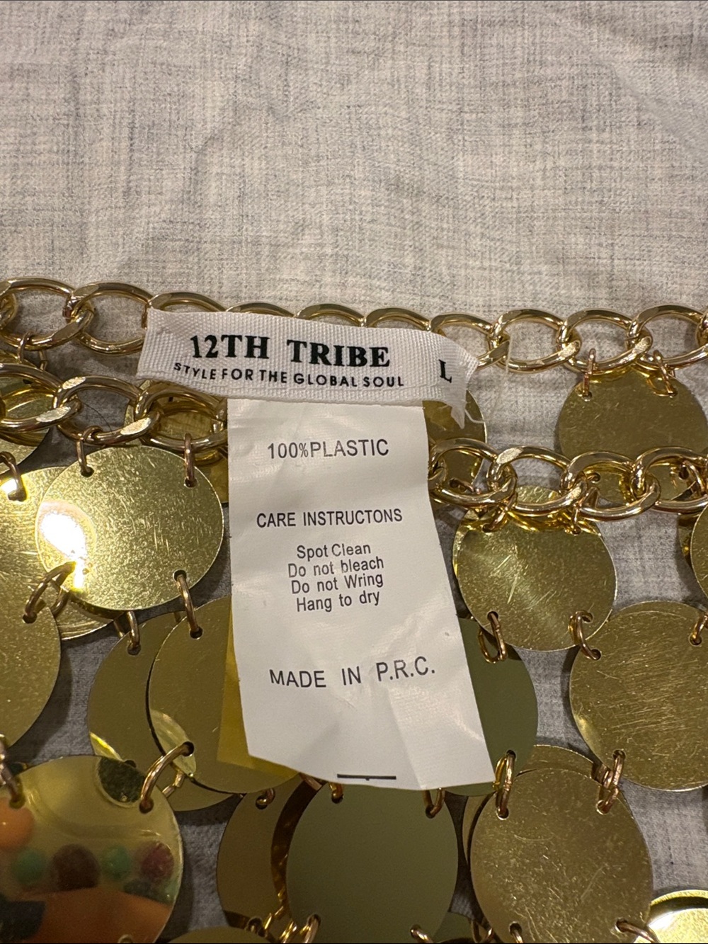 12th Tribe Gold Sequin Disc Mini Skirt - Picture 2 of 4